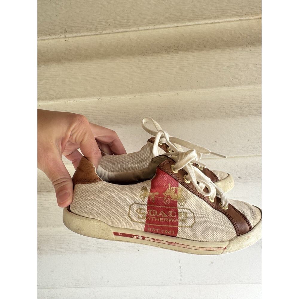 Coach Martie Q270 Rare Natural Tan Canvas And Leather Shoes Women’s 5M Preowned